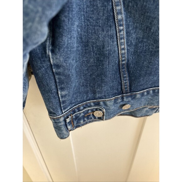 EUC VTG Y2K 90s Guess Hooded Plaid Jean Jacket USA Trucker Denim Rare L - Picture 8 of 12